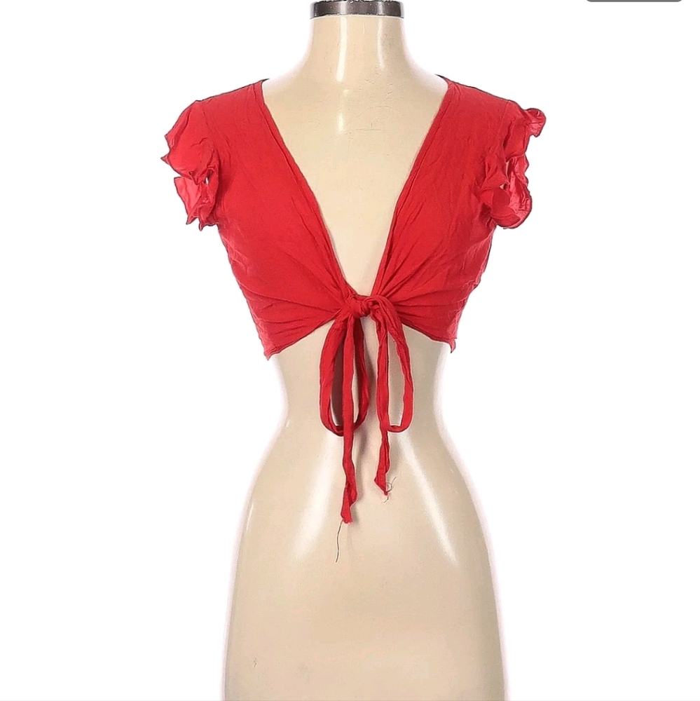 WOMEN'S SHEIN RED RUFFLE TOP BLOUSE SIZE SMALL $20